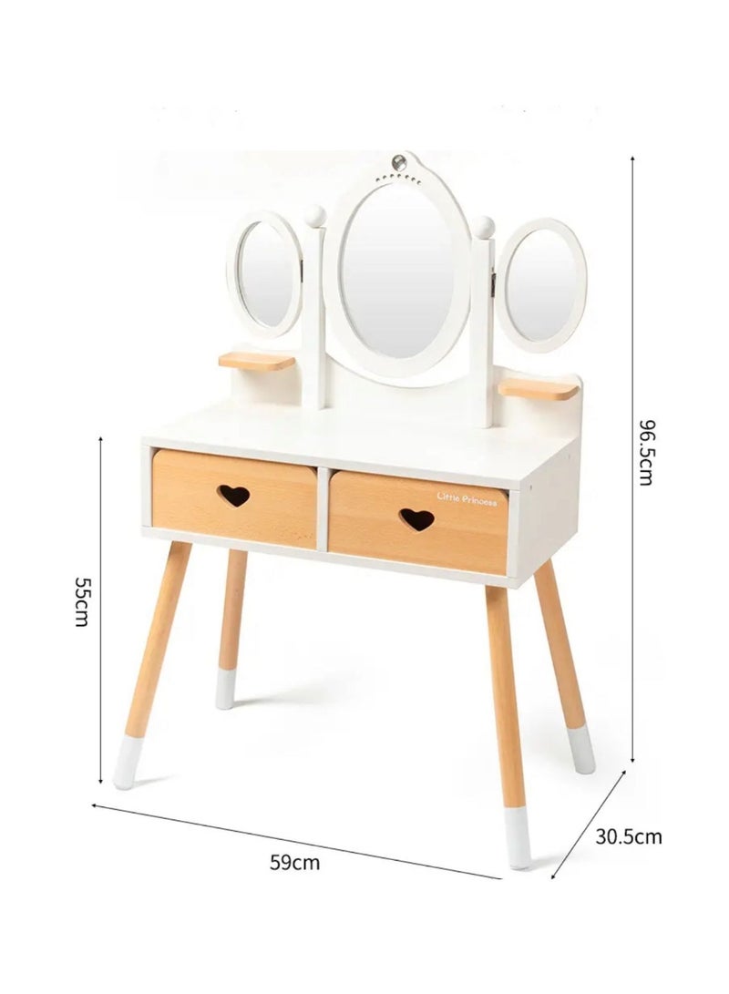 Pikkaboo Woody Buddy Vanity Table - White - Image 2